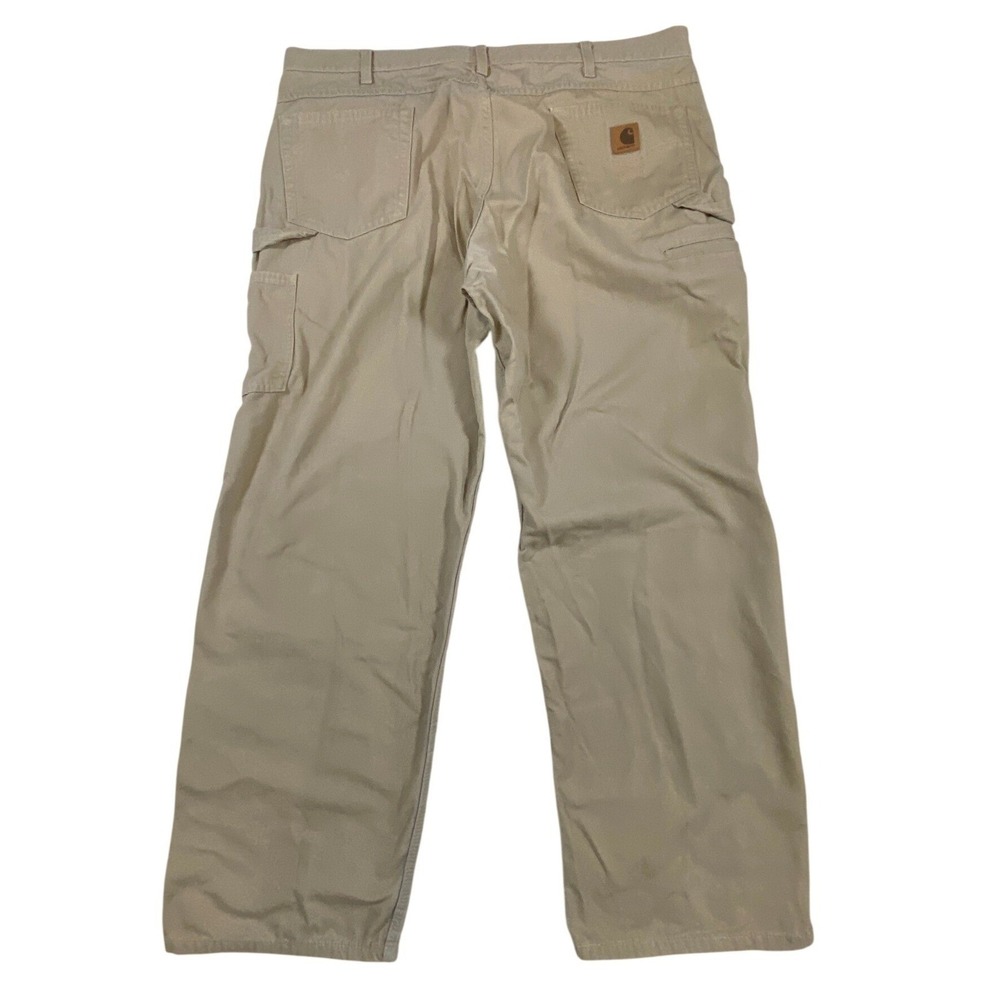 Carhartt Men Khaki Relaxed Fit Cargo Work Pants Size 42x32